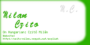 milan czito business card