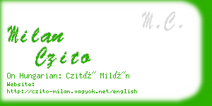 milan czito business card